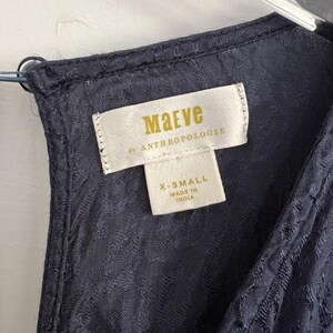 Anthropologie Maeve Jacqueline Jumpsuit Navy Blue Jacquard Textured XS Romper image 5