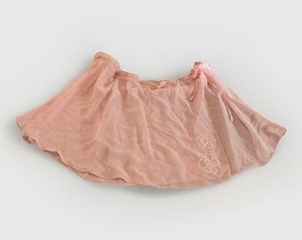 Vintage JLO Pink Sheer Mesh Mini Wickelrock Blumenstickerei kokette XL