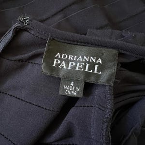 Adrianna Papell Navy Blue Shutter Pleat Dress Bandage Sheath 3/4 Sleeve 4 Formal image 6