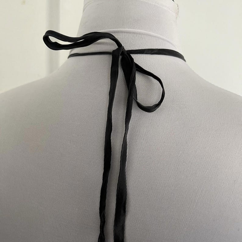 Beth Bowley Silk Halter Dress Size 4 Black White Abstract Geo Anthropologie image 4