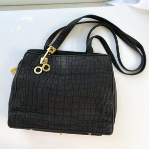 Vintage Valentino Orlandi Black Quilted Leather Shoulder Bag Made in Italy Gold image 4