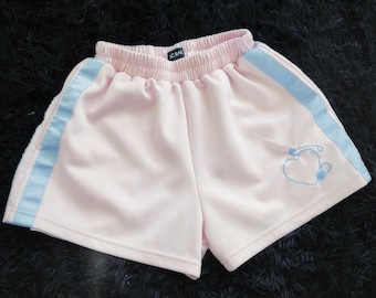 ACDC RAG Pink Heart Safety Pin Shorts jfashion Subcul Jirai Kei Tracksuit XS