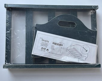 Vintage Ikea SKAPLIG-wijnrek stapelbaar blauw hout 1994 Retro Mcm nip verzegeld