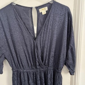 Anthropologie Maeve Jacqueline Jumpsuit Navy Blue Jacquard Textured XS Romper image 4