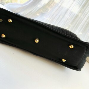 Vintage Valentino Orlandi Black Quilted Leather Shoulder Bag Made in Italy Gold image 5