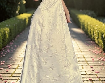 Vintage 90s prom dress White Satin glitter Fairy Grunge y2k Zum Zum Niki Livas 6