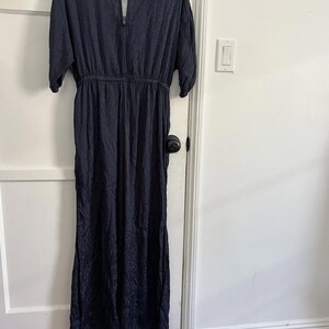 Anthropologie Maeve Jacqueline Jumpsuit Navy Blue Jacquard Textured XS Romper image 6
