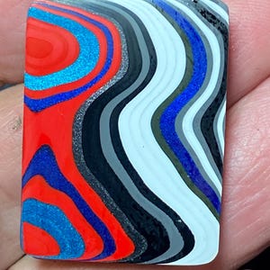 Fordite, Double sided Jeep cabochon