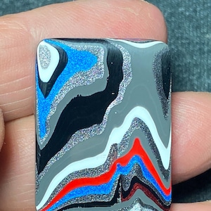 Fordite, Double sided Jeep cabochon
