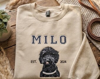Felpa personalizzata con ritratto di cane ricamato, maglione personalizzato per la mamma di un animale domestico