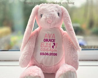 First Birthday & Birth Stats Teddy – Personalised Baby Gift