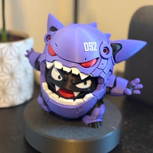 Mech Gengar Figur - 3D Gedrucktes Pokémon Modell. mattlila PLA Bemalbares Sammlerstück. Mecha Gengar Statue .