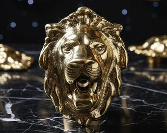 Luxury Handcrafted Moroccan Brass Lion Fountain Spout – Traditional Wall-Mounted Water Feature – Solid Polished Brass