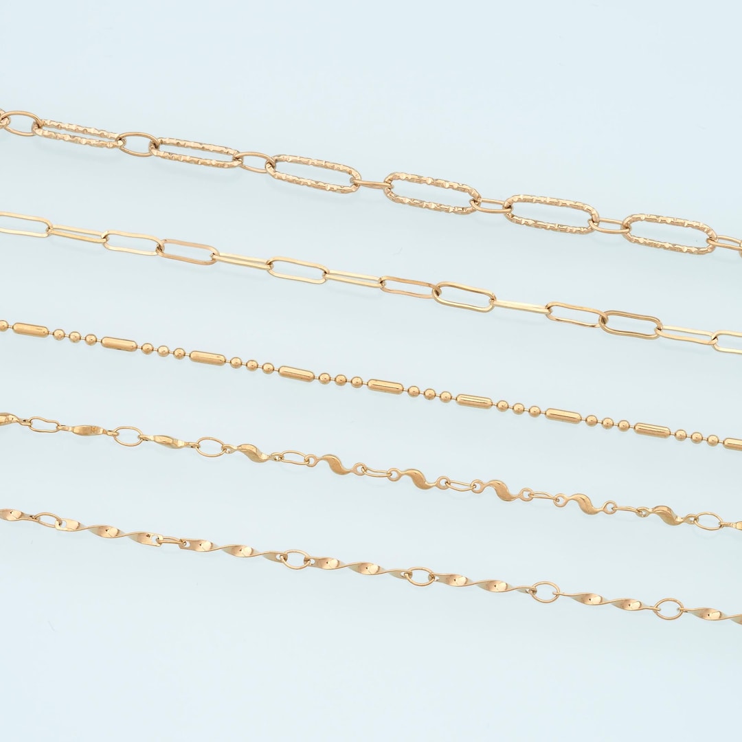 14K Gold Stainless Steel Oval Chain, Waterproof Non Tarnish, Jewelry ...