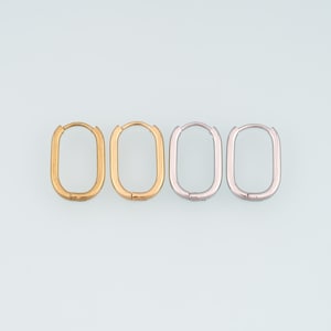 A Pair 14K Gold Filled Oval Huggie Hoop Earring,Waterproof Never Fade Huggie Hoops,Minimalist Everyday DIY Jewelry Ear Stack Jewelry