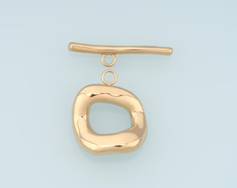 14K Gold Filled Irregular Toggle Clasp Waterproof, Never Fade Jewelry Connector for DIY Necklace & Bracelet Gift