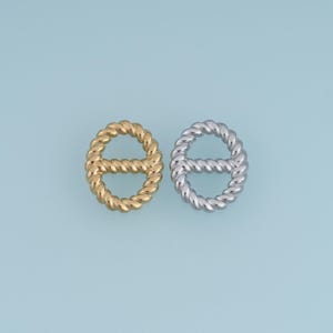 14K Gold Twisted Connector,Double Loop Oval Link,Textured Metal Connector for Necklace Bracelet Jewelry Making