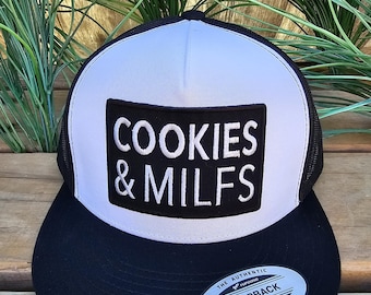 COOKIES AND MILFS Hat, Yupoong 6006 Flat Bill Snapback