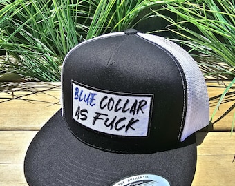 Blue Collar AF Flat Bill Snapback - Yupoong 6006