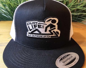EAT OUT MORE  Yupoong 6006 flat bill snapback 5 colors