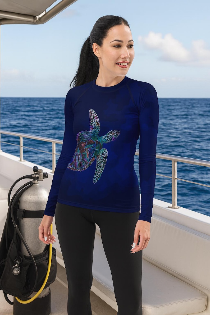 Turtle Rash Guard Sea Turtle Rash Guard, Scuba Diving Shirt, Dive Skin, Snorkeling ...