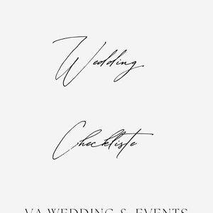May include: A white document featuring black text that reads: Ihre persönliche Vorlage, von ihrer Hochzeitsplanerin des Vertrauens, Wedding, Checkliste, VA WEDDING & EVENTS, By Annika. The design uses a combination of elegant script and serif fonts.