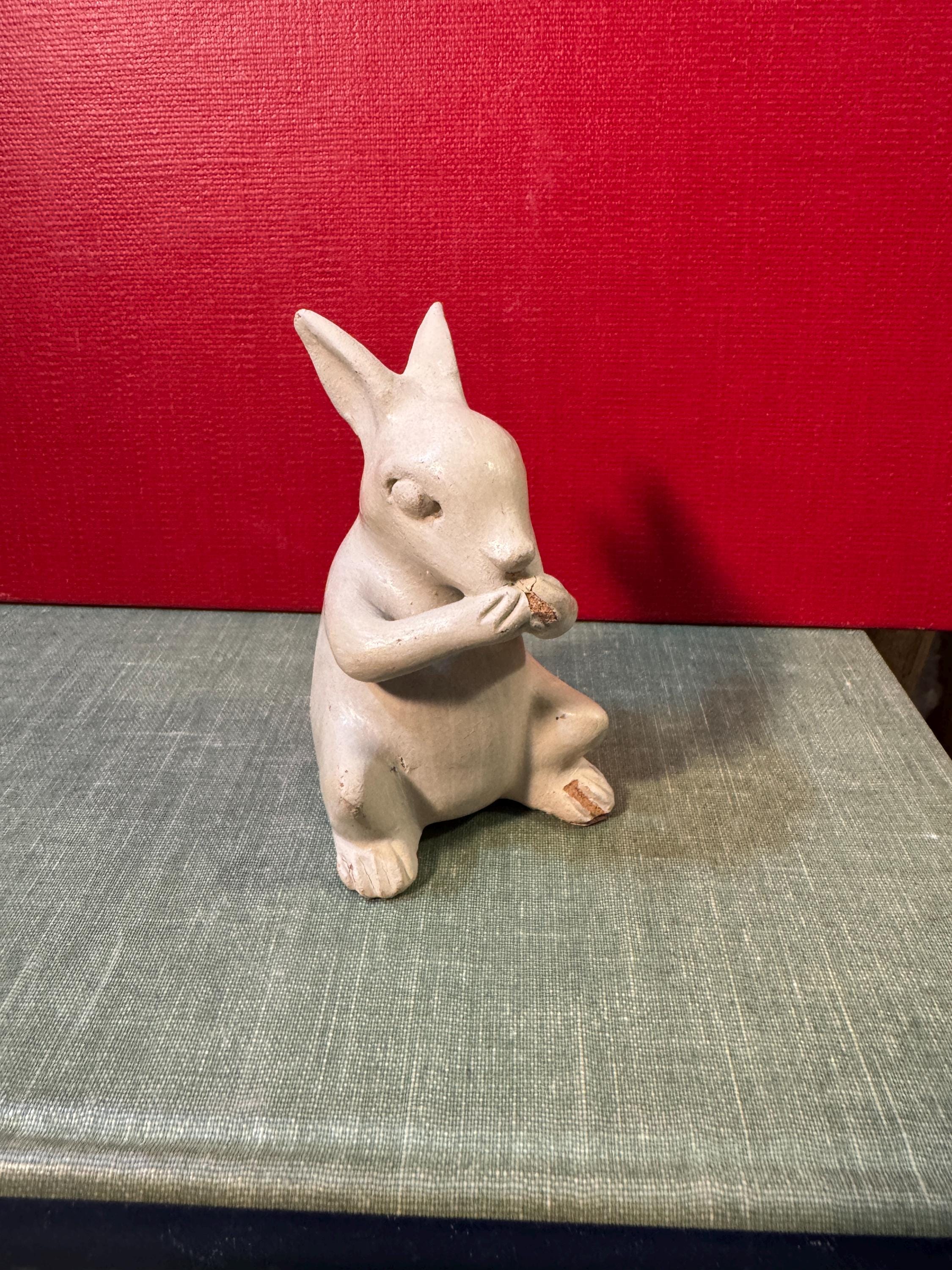 Red Ceramic Rabbit Little Ceramic Rabbit - Etsy