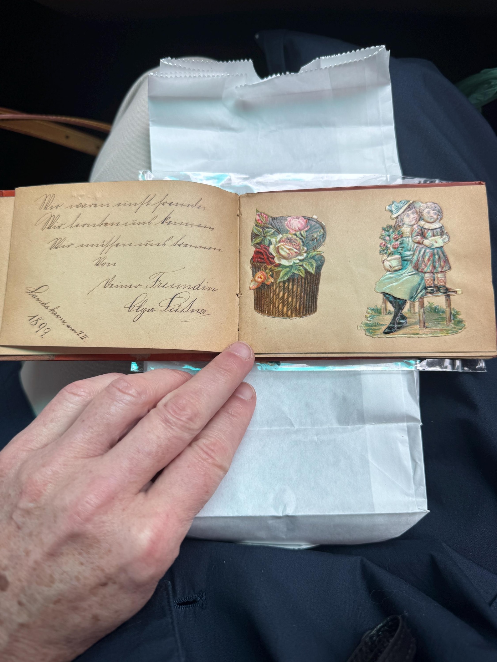 German Friendship Album c.1898–1899 | Victorian Poesiealbum | Handwritten Remembrance Book