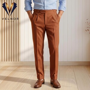Mens Slim Fit Pants Burnt Orange - Etsy