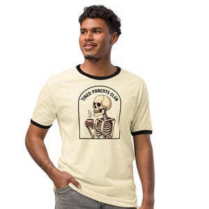 ユニセックス リンガーTシャツ、Tired Parents Club Tシャツ、ママとパパへの面白いギフト、新米の両親へのギフト