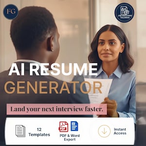 AI Resume Generator | ATS Friendly Resume Builder (Instant Download)