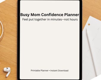 Busy Mom Planner, 10 Minute Workout Plan, Daily Routine for Moms, Printable Wellness Planner, Confidence Reset Guide