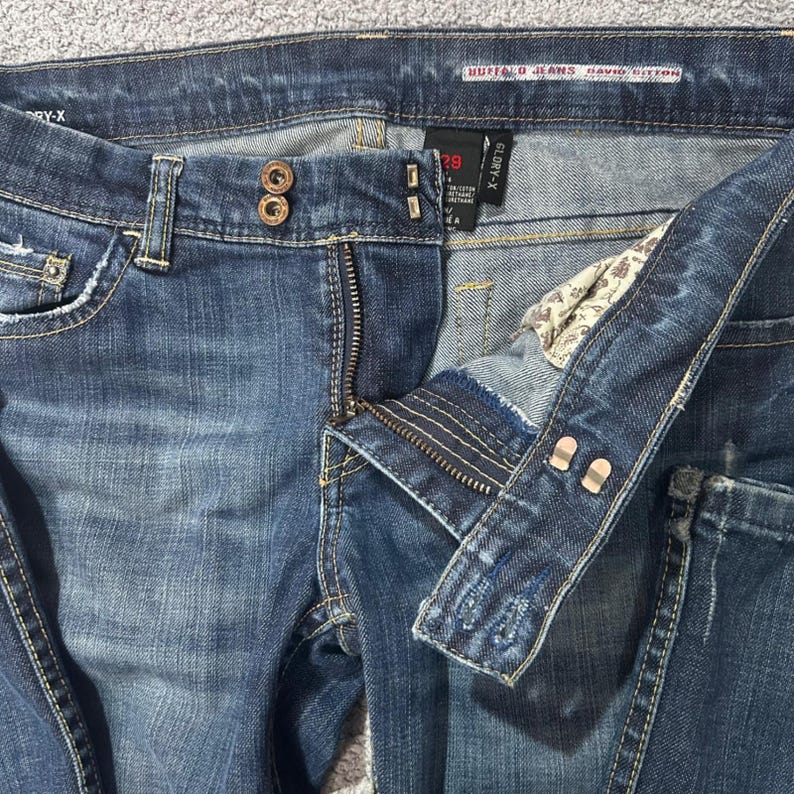 Buffalo Jeans Glory-X Flare Low Rise 29 Blue Y2K Vintage Grunge Aesthetic 00s image 7
