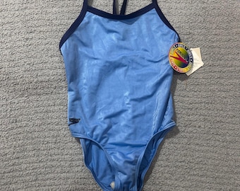 Jednoczęściowy kostium kąpielowy Speedo Metallic 12 niebieski Deadstock Y2K Vintage 2000s Cyber