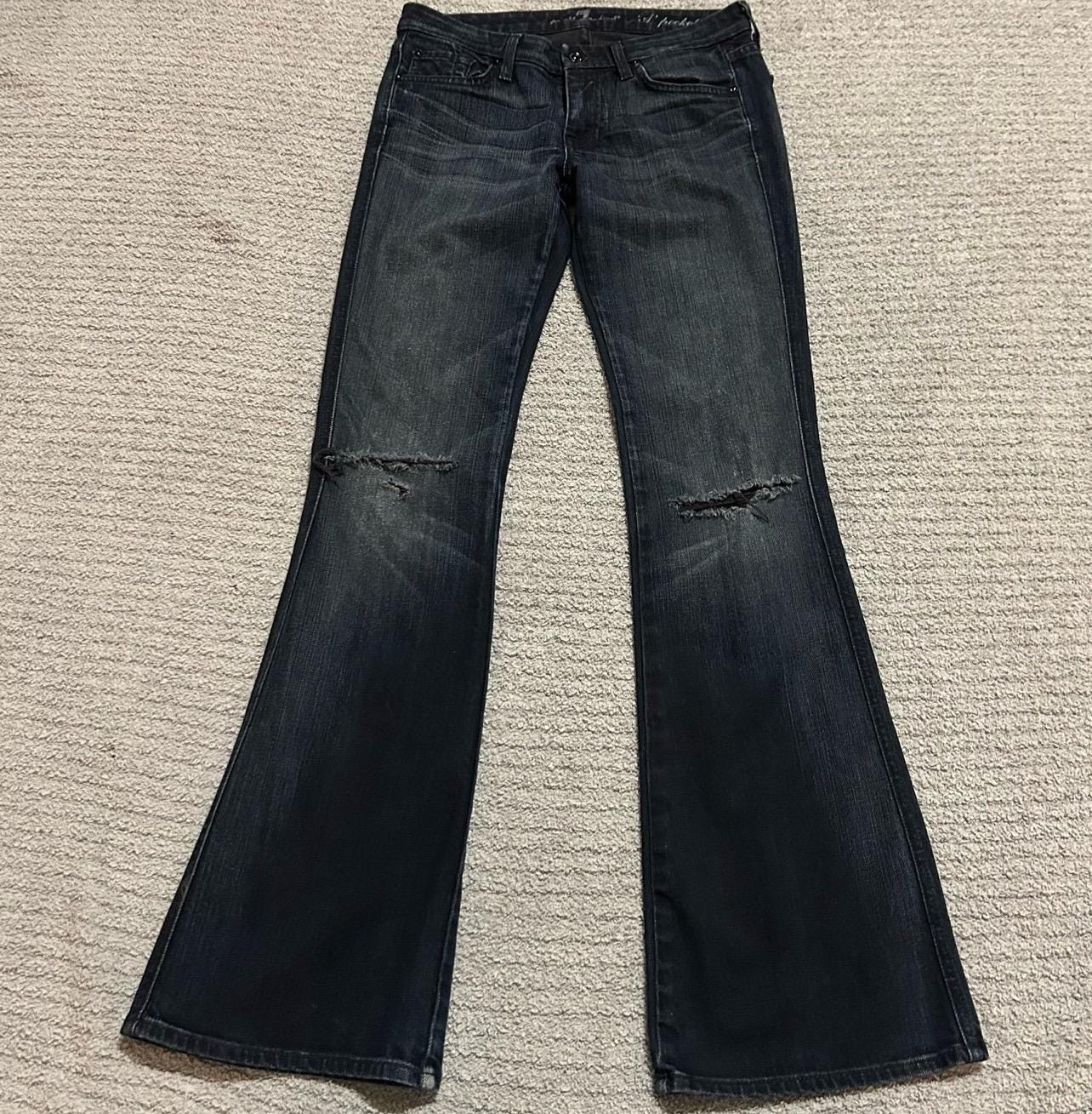 Y2k Flare Jeans - Etsy
