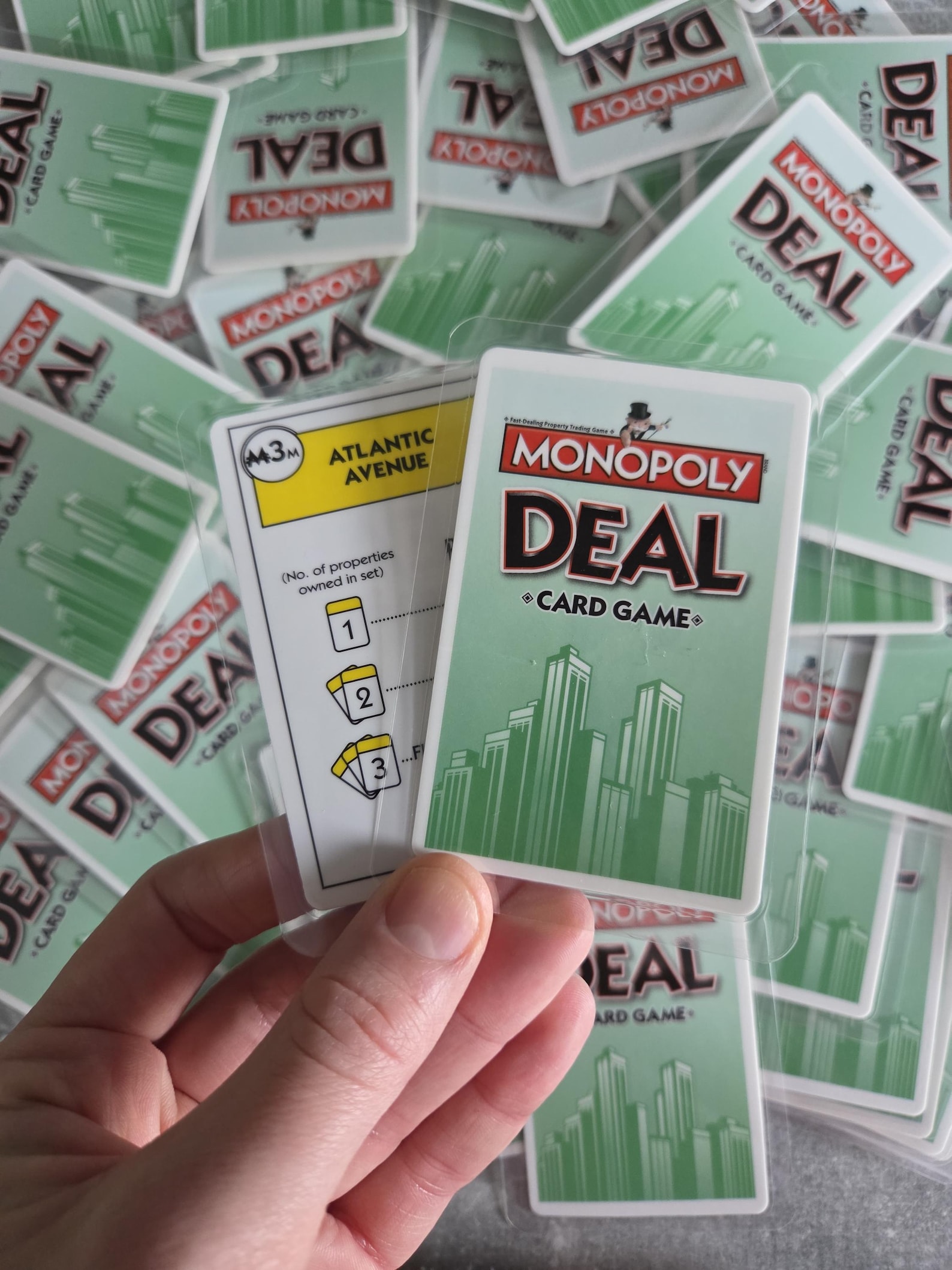 US- Monopoly deal playing cards - laminated - water resistant- wipe clean- US version GREEN