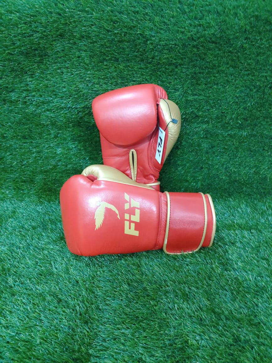 Guantes de boxeo con mosca Guantes de entrenamiento de cuero genuino Guantes de competición