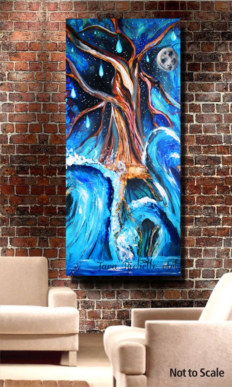 LARGE abstract tree art tree decor wall art cosmicmixed | Etsy