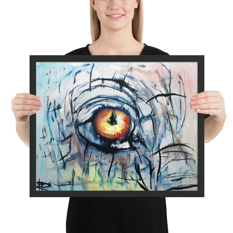 Elephant Eye Framed Poster Art Elephants Decor Wall Art Etsy