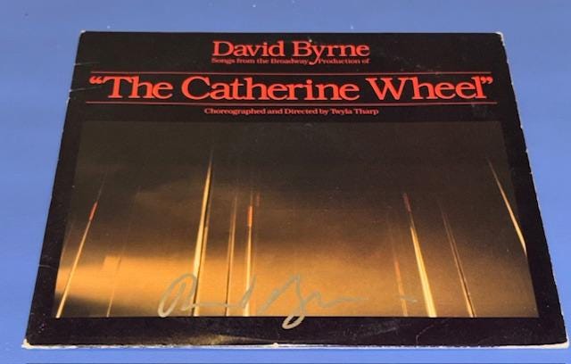 David Byrne Hand Signed Autographed the Catherine Wheel Record