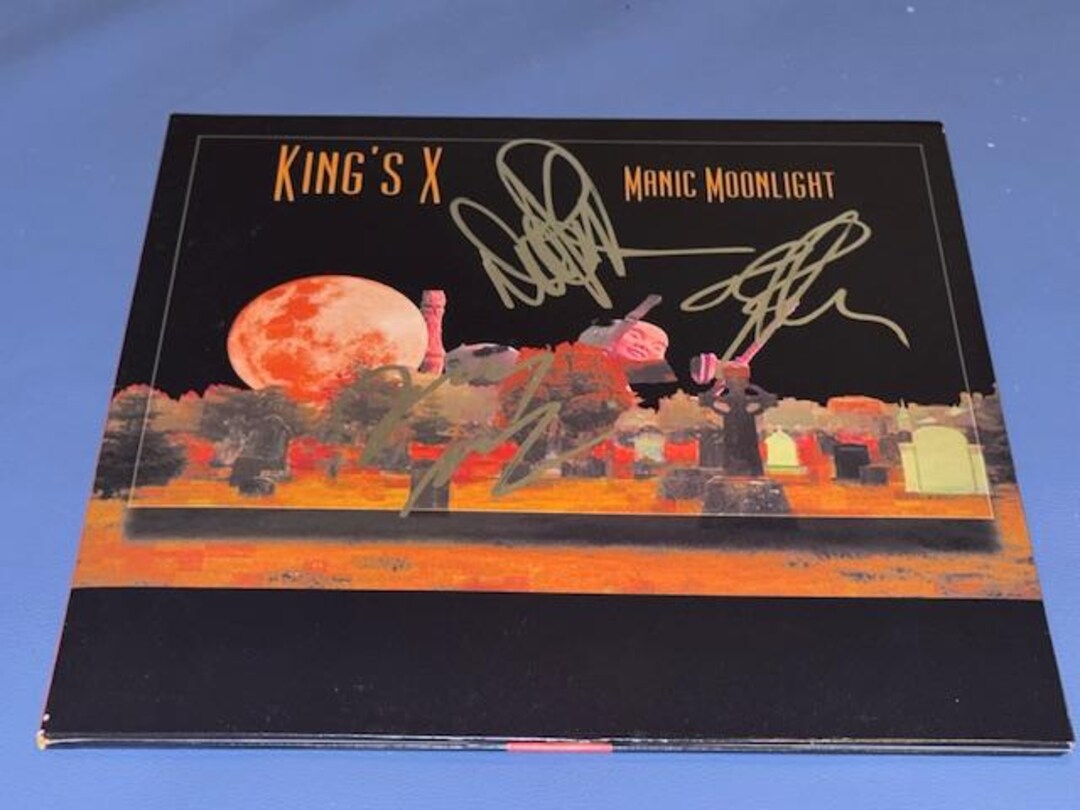 King's X Entire Band Hand Signed Autographed Manic Moonlight Record ...