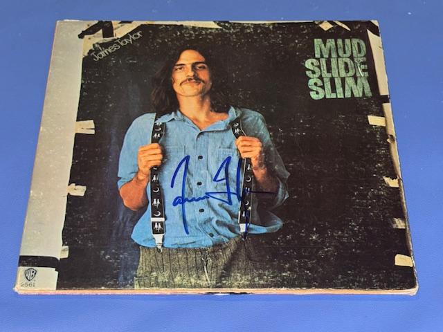 JAMES TAYLOR レコード サイン入り James Taylor Hand Signed Autographed Mud Slide Slim Record Album