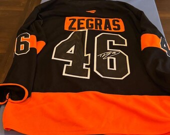 Trevor Zegras Hand Signed Autographed Philadelphia Flyers Hockey