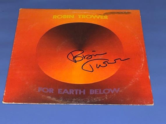 Robin Trower Hand Signed Autographed for Earth Below Record Album