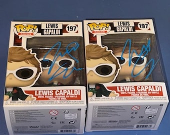 Funko Pop autografiado y firmado a mano por Lewis Capaldi