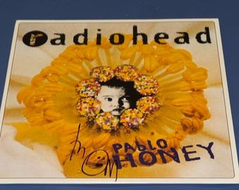 Thom Yorke Hand Signed Autographed Radiohead Pablo Honey Record