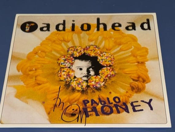 Thom Yorke Hand Signed Autographed Radiohead Pablo Honey Record