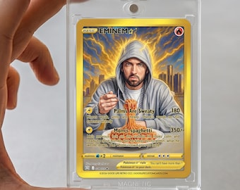 Eminem Pokemon Card | Mom's Spaghetti Parody Trading Card | Hip Hop Collector Gift | Limited Edition Holo Card