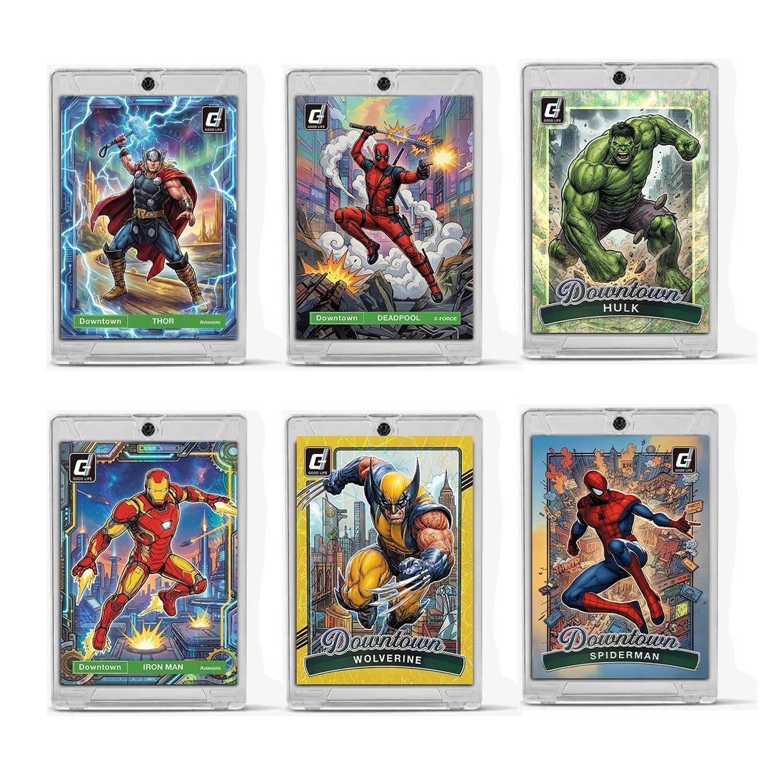 Marvel Trading Card Set of 6 Spider Man Hulk Wolverine Iron Man