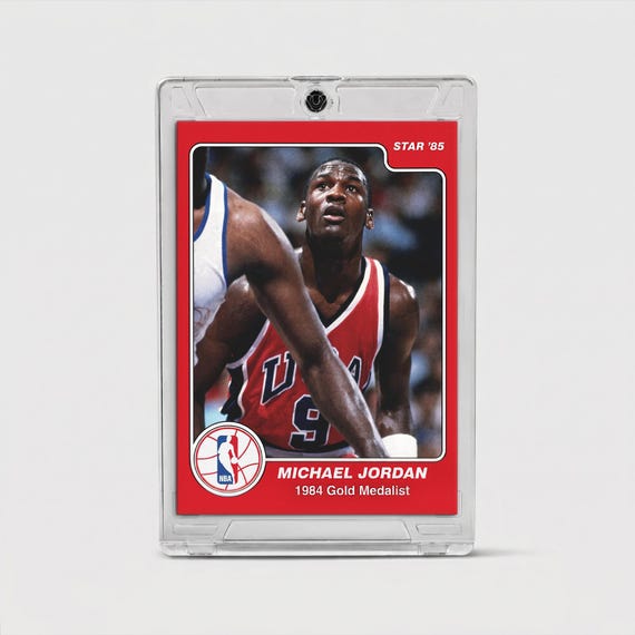 Michael Jordan Rookie Card 1984-85 Star #195 Replica Proxy | Vintage Chicago Bulls Sports Memorabilia Gift